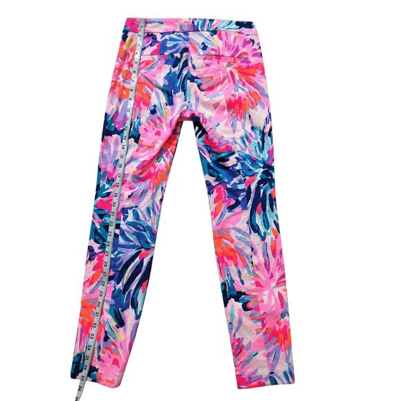 Lilly Pulitzer Kelly textured ankle length skinny pants multicolor size 0 - Picture 7 of 11